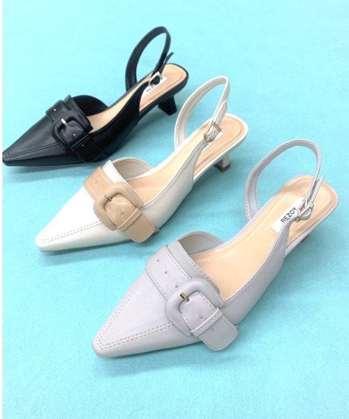 R&E(アールアンドイー)の「【REZOY】ベルテッドデザインバックストラップLOWヒールパンプス(パンプス・レディース・ライトグレー/ブラック/アイボリー・22cm/22.5cm/23cm/23.5cm/24cm/24.5cm)」の14枚目の写真