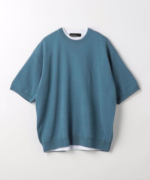 green label relaxing美品 メランジニットL コットン　伸縮性 green label relaxing（グリーンレーベルリラクシング）の