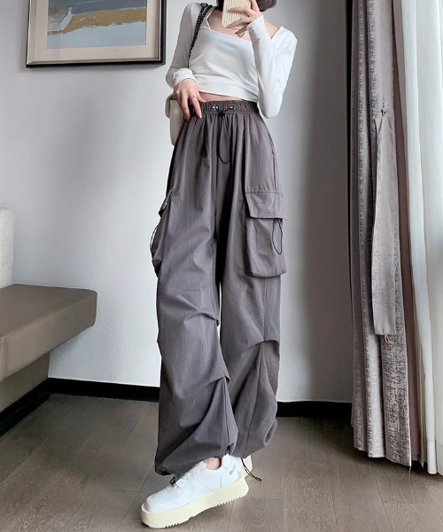 (激渋) カーゴパンツ　ストール付き 激渋) カーゴパンツストール付き