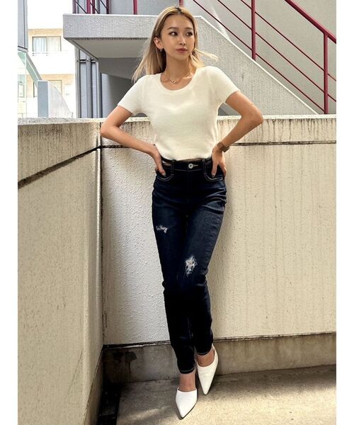 GYDA(ジェイダ)の「シャギーハーフスリーブニットTOPS(ニット/セーター・レディース・ベージュ/パープル/オフホワイト・FREE)」の22枚目の写真