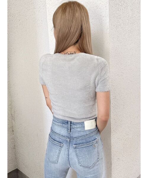 GYDA(ジェイダ)の「シャギーハーフスリーブニットTOPS(ニット/セーター・レディース・ベージュ/パープル/オフホワイト・FREE)」の17枚目の写真