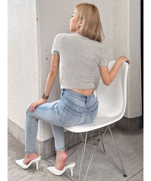 GYDA(ジェイダ)の「シャギーハーフスリーブニットTOPS(ニット/セーター・レディース・ベージュ/パープル/オフホワイト・FREE)」の16枚目の写真