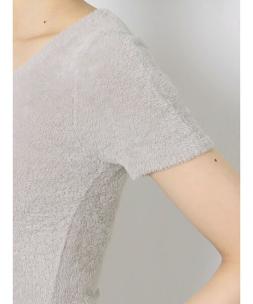 GYDA(ジェイダ)の「シャギーハーフスリーブニットTOPS(ニット/セーター・レディース・ベージュ/パープル/オフホワイト・FREE)」の9枚目の写真