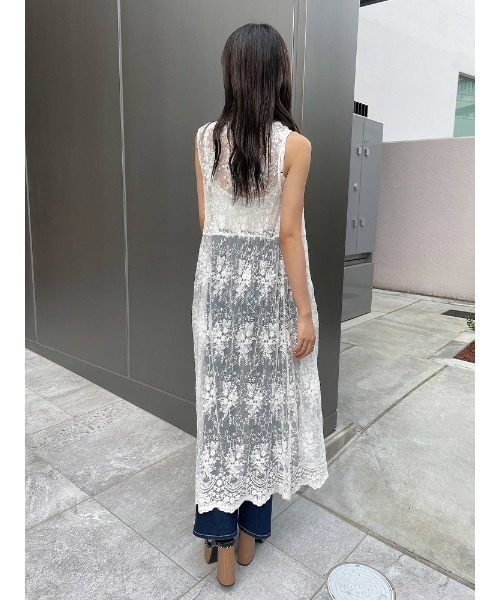 ENVYM（アンビー）の「LACEロングガウン（カーディガン/ボレロ・レディース・ホワイト/ブラック・FREE）」の14枚目の写真