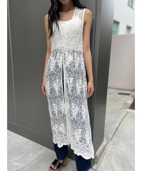 ENVYM（アンビー）の「LACEロングガウン（カーディガン/ボレロ・レディース・ホワイト/ブラック・FREE）」の11枚目の写真
