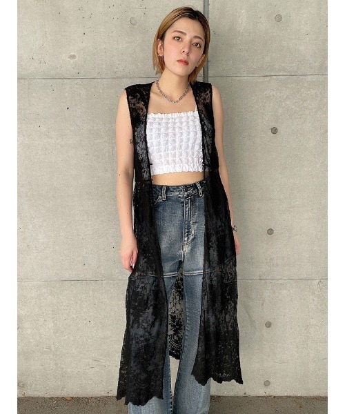 ENVYM（アンビー）の「LACEロングガウン（カーディガン/ボレロ・レディース・ホワイト/ブラック・FREE）」の21枚目の写真