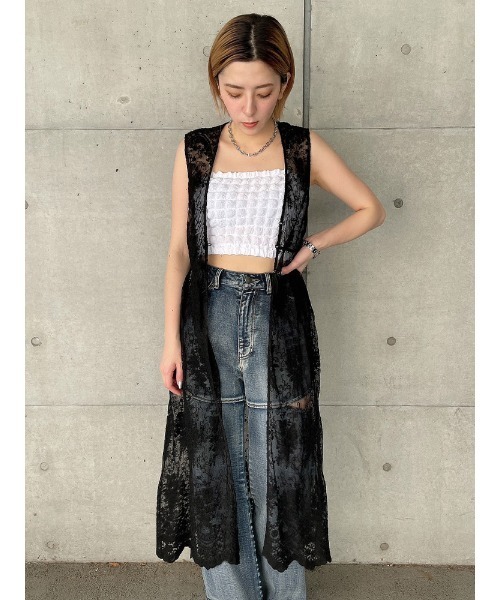 ENVYM（アンビー）の「LACEロングガウン（カーディガン/ボレロ・レディース・ホワイト/ブラック・FREE）」の22枚目の写真