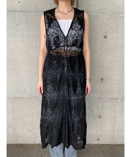 ENVYM（アンビー）の「LACEロングガウン（カーディガン/ボレロ・レディース・ホワイト/ブラック・FREE）」の3枚目の写真