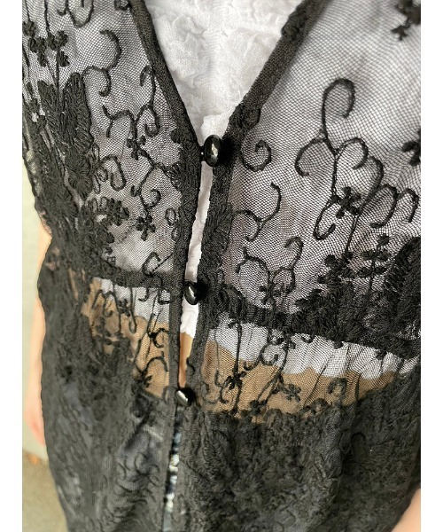 ENVYM（アンビー）の「LACEロングガウン（カーディガン/ボレロ・レディース・ホワイト/ブラック・FREE）」の7枚目の写真