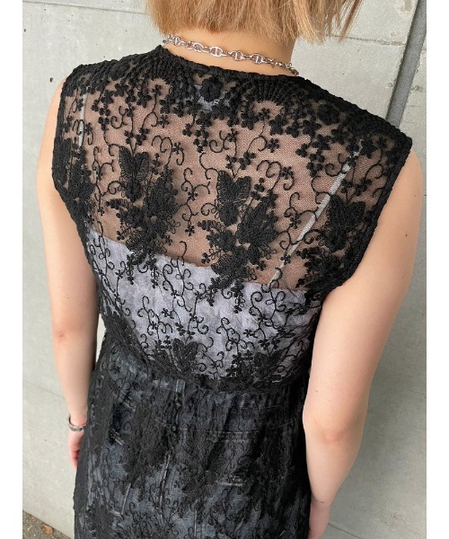 ENVYM（アンビー）の「LACEロングガウン（カーディガン/ボレロ・レディース・ホワイト/ブラック・FREE）」の9枚目の写真