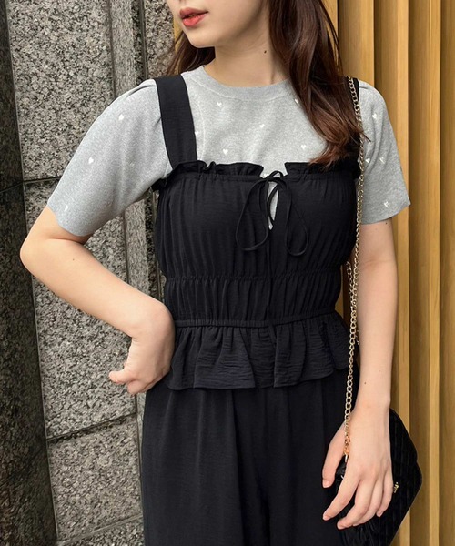 one after another NICE CLAUP（ワンアフターアナザーナイスクラップ）の「ハート刺繍パフスリーブニット（ニット/セーター・レディース・ブラック/アイボリー/杢グレー・FREE）」の12枚目の写真