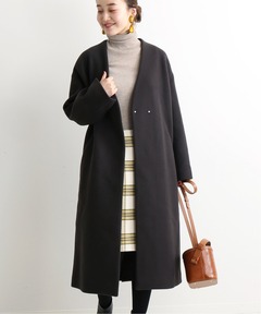 イエナ／美品❤️MANTECOノーカラーコート34ナチュラルベージュ 新品 IENA イエナ MANTECOノーカラーコート ナチュラル 34