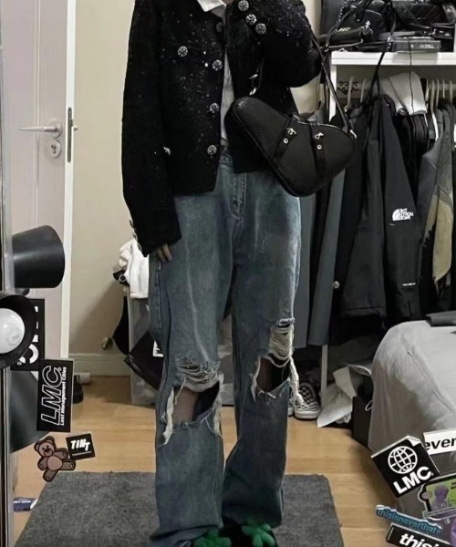 MGV（エムジーヴィー）の「ストリートダメージルーズデニム（デニムパンツ・レディース・ブルー・MEDIUM/LARGE/X-LARGE）」の11枚目の写真