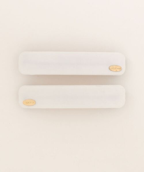 lilLilly（リルリリー）の「サテンスクエアヘアバレッタ(2set)（バレッタ/ヘアクリップ・レディース・ホワイト/ブラック/パープル/ピンク・FREE）」の12枚目の写真