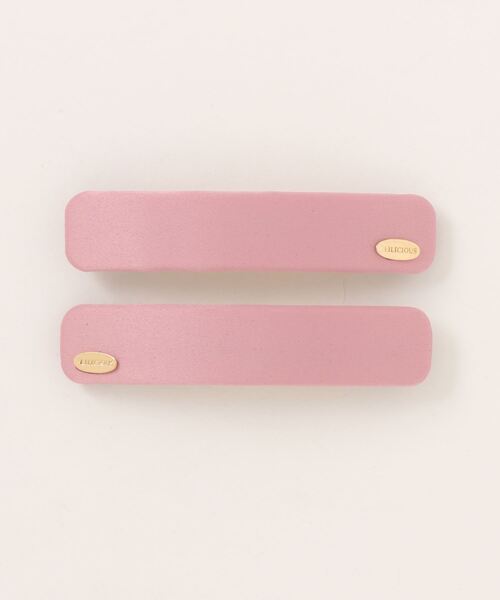 lilLilly（リルリリー）の「サテンスクエアヘアバレッタ(2set)（バレッタ/ヘアクリップ・レディース・ホワイト/ブラック/パープル/ピンク・FREE）」の11枚目の写真