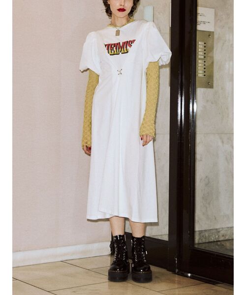 jouetie（ジュエティ）の「ドッキングスリーブロングワンピース（ワンピース・レディース・ブラック/パープル/オフホワイト・MEDIUM）」の5枚目の写真