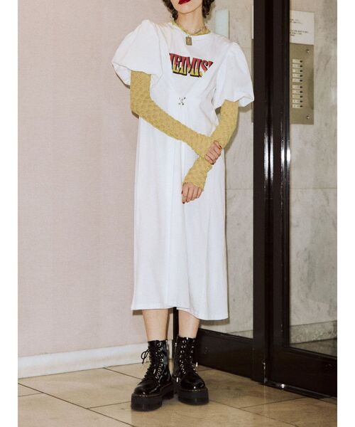 jouetie（ジュエティ）の「ドッキングスリーブロングワンピース（ワンピース・レディース・ブラック/パープル/オフホワイト・MEDIUM）」の6枚目の写真