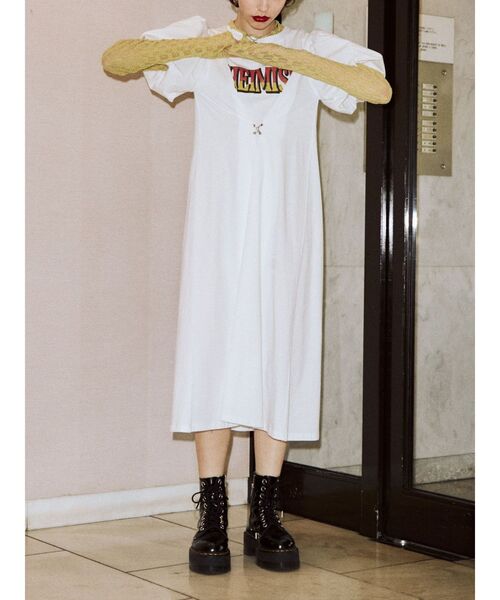 jouetie（ジュエティ）の「ドッキングスリーブロングワンピース（ワンピース・レディース・ブラック/パープル/オフホワイト・MEDIUM）」の9枚目の写真