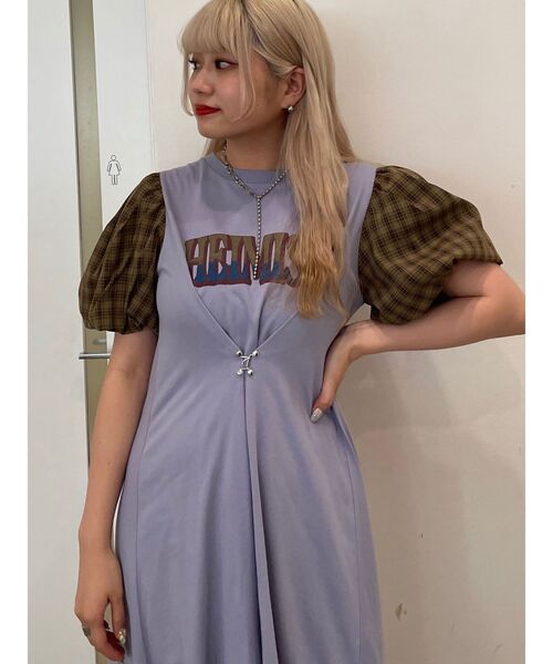 jouetie（ジュエティ）の「ドッキングスリーブロングワンピース（ワンピース・レディース・ブラック/パープル/オフホワイト・MEDIUM）」の12枚目の写真