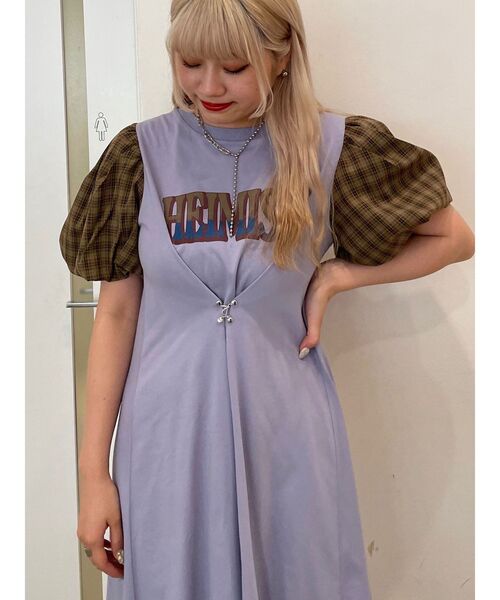 jouetie（ジュエティ）の「ドッキングスリーブロングワンピース（ワンピース・レディース・ブラック/パープル/オフホワイト・MEDIUM）」の13枚目の写真