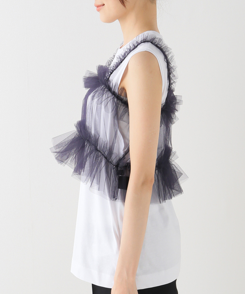 VERMEIL par iena イエナ チュール ビスチェ フリル ベスト チュールビスチェ（ベスト）｜VERMEIL par iena（ヴェルメイユパー