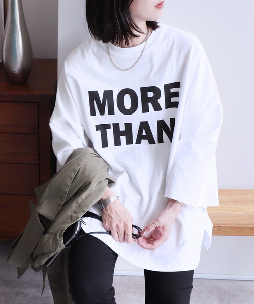 reca(レカ)の「オーバーサイズビッグロゴTシャツ(Tシャツ/カットソー・レディース・グレー/ブラック/ホワイト・FREE)」の1枚目の写真