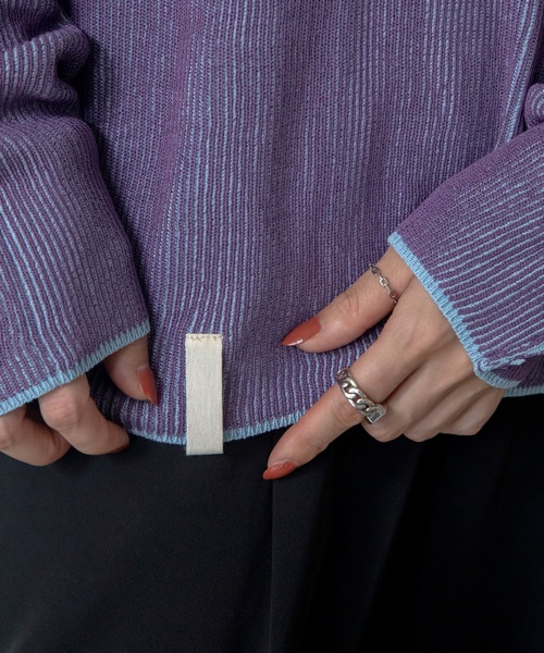 VACANCY（ヴァカンシー）の「プレーティング配色リブトップス/ユニセックス/新色追加（Tシャツ/カットソー・レディース・グリーン/オレンジ/ブルー/ブラック/ダークブルー/ボルドー/パープル/カーキ/ダークグリーン/イエロー・FREE）」の18枚目の写真