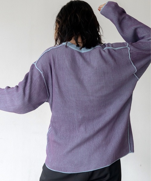 VACANCY（ヴァカンシー）の「プレーティング配色リブトップス/ユニセックス/新色追加（Tシャツ/カットソー・レディース・グリーン/オレンジ/ブルー/ブラック/ダークブルー/ボルドー/パープル/カーキ/ダークグリーン/イエロー・FREE）」の15枚目の写真