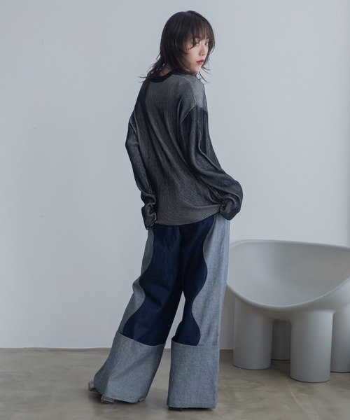 VACANCY（ヴァカンシー）の「プレーティング配色リブトップス/ユニセックス/新色追加（Tシャツ/カットソー・レディース・グリーン/オレンジ/ブルー/ブラック/ダークブルー/ボルドー/パープル/カーキ/ダークグリーン/イエロー・FREE）」の22枚目の写真