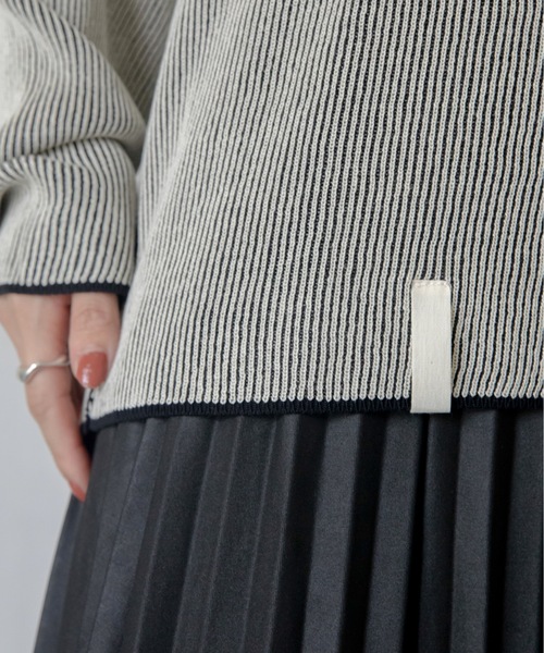 VACANCY（ヴァカンシー）の「プレーティング配色リブトップス/ユニセックス/新色追加（Tシャツ/カットソー・レディース・グリーン/オレンジ/ブルー/ブラック/ダークブルー/ボルドー/パープル/カーキ/ダークグリーン/イエロー・FREE）」の12枚目の写真