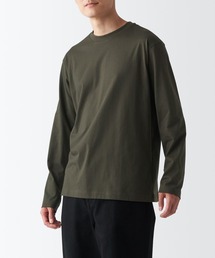 天竺編みクルーネック長袖Tシャツ