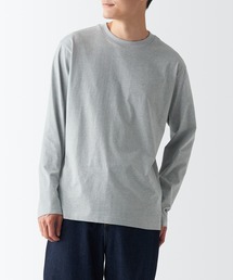 天竺編みクルーネック長袖Ｔシャツ