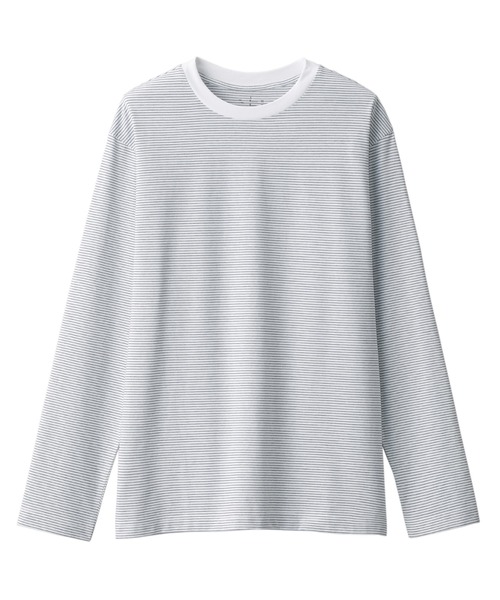 無印良品(ムジルシリョウヒン)の「天竺編みクルーネック長袖Tシャツ(Tシャツ/カットソー・メンズ・ブラック/ホワイト/イエロー系2/ブラック系/ブラック系2/カーキ系5/ブラウン系3/グレー系その他/グレー/ブルー系2/チャコールグレー/レッド・L/M/XL/S/XXL/XS)」の13枚目の写真