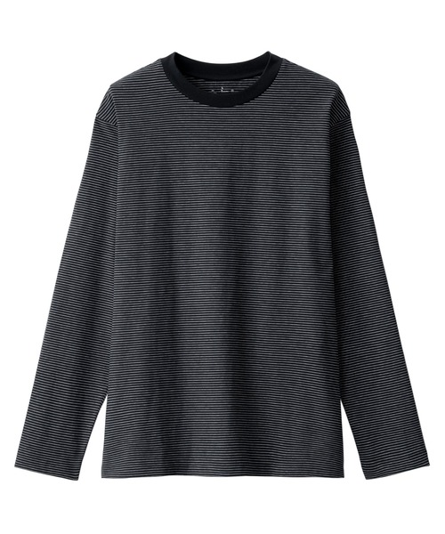 無印良品(ムジルシリョウヒン)の「天竺編みクルーネック長袖Tシャツ(Tシャツ/カットソー・メンズ・ブラック/ホワイト/イエロー系2/ブラック系/ブラック系2/カーキ系5/ブラウン系3/グレー系その他/グレー/ブルー系2/チャコールグレー/レッド・L/M/XL/S/XXL/XS)」の19枚目の写真