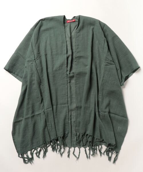 チャイハネ(チャイハネ)の「【チャイハネ】カディフリンジMEN'Sカーディガン(カーディガン/ボレロ・メンズ・グリーン/オフホワイト/ブラック/ブラウン・FREE)」の1枚目の写真
