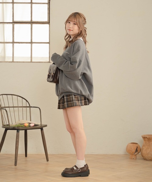 Cham.（チャム）の「プリーツチェックスカート（スカート・レディース・ブラウン・F）」の2枚目の写真