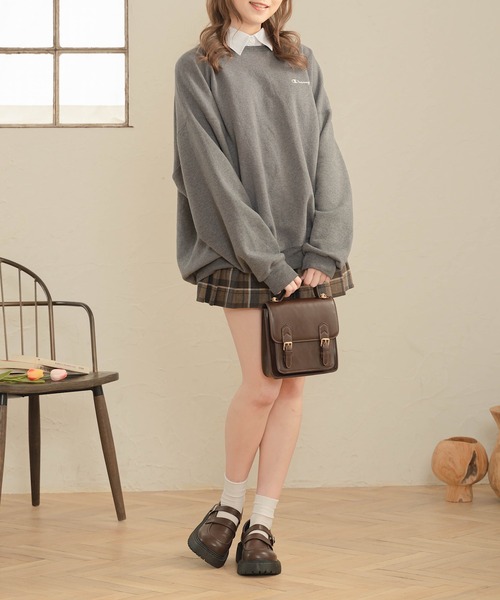 Cham.（チャム）の「プリーツチェックスカート（スカート・レディース・ブラウン・F）」の5枚目の写真