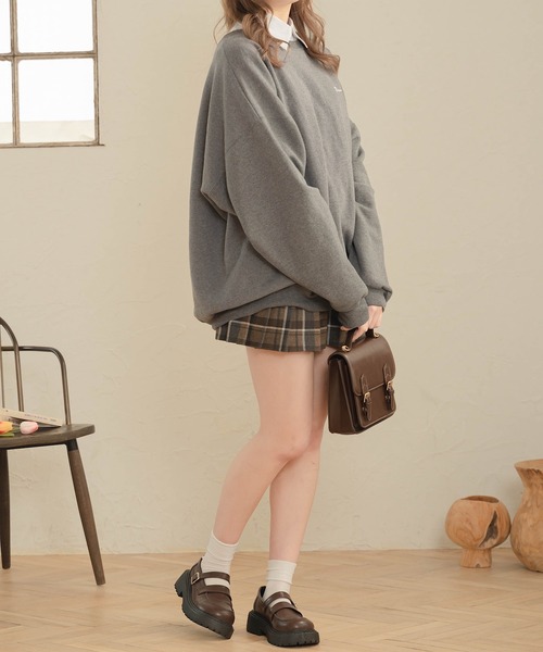 Cham.（チャム）の「プリーツチェックスカート（スカート・レディース・ブラウン・F）」の6枚目の写真