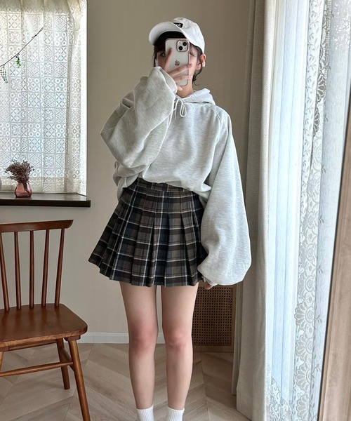 Cham.（チャム）の「プリーツチェックスカート（スカート・レディース・ブラウン・F）」の17枚目の写真