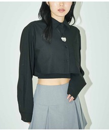 長袖クロップドシャツ