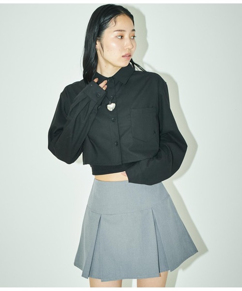 ANLIBERTY ANAP(アンリバティアナップ)の「長袖クロップドシャツ(シャツ/ブラウス・レディース・ブルー/ブラック・FREE)」の17枚目の写真