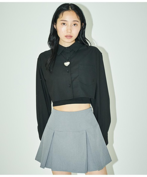 ANLIBERTY ANAP(アンリバティアナップ)の「長袖クロップドシャツ(シャツ/ブラウス・レディース・ブルー/ブラック・FREE)」の18枚目の写真