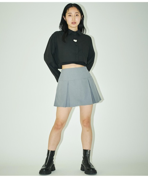 ANLIBERTY ANAP(アンリバティアナップ)の「長袖クロップドシャツ(シャツ/ブラウス・レディース・ブルー/ブラック・FREE)」の15枚目の写真
