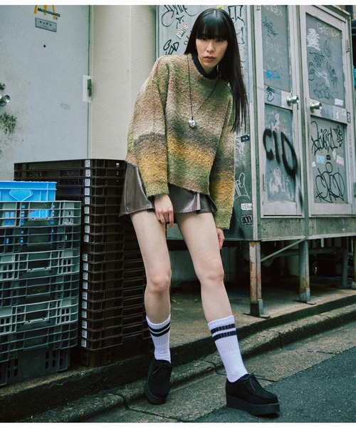 ANLIBERTY ANAP(アンリバティアナップ)の「長袖クロップドシャツ(シャツ/ブラウス・レディース・ブルー/ブラック・FREE)」の21枚目の写真
