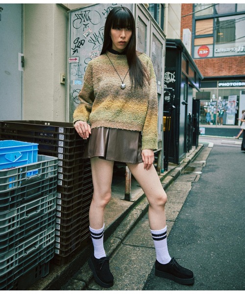 ANLIBERTY ANAP(アンリバティアナップ)の「長袖クロップドシャツ(シャツ/ブラウス・レディース・ブルー/ブラック・FREE)」の22枚目の写真