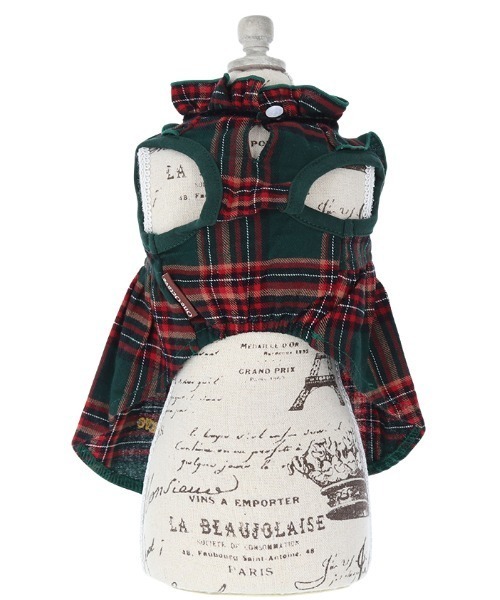 One Octave(ワンオクターヴ)の「One Octave/チェックフリルワンピ(ペットウェア・レディース・ブルー/グリーン・L/2M/M/2XS/S/XS/2L)」の5枚目の写真