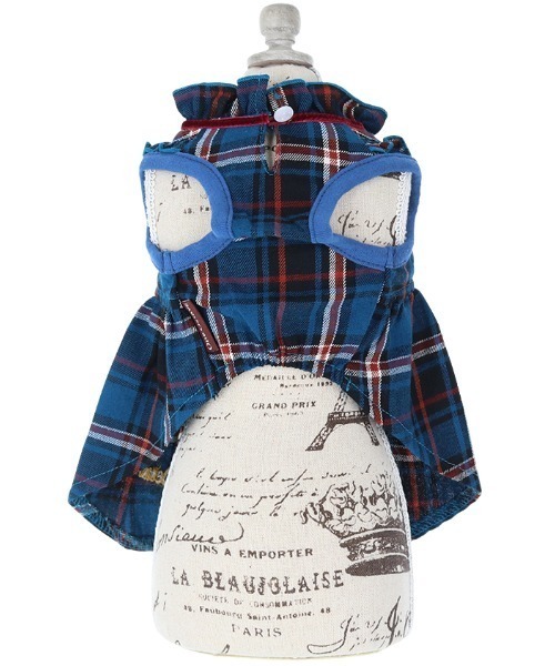 One Octave(ワンオクターヴ)の「One Octave/チェックフリルワンピ(ペットウェア・レディース・ブルー/グリーン・L/2M/M/2XS/S/XS/2L)」の8枚目の写真