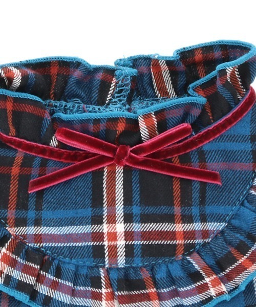 One Octave(ワンオクターヴ)の「One Octave/チェックフリルワンピ(ペットウェア・レディース・ブルー/グリーン・L/2M/M/2XS/S/XS/2L)」の9枚目の写真