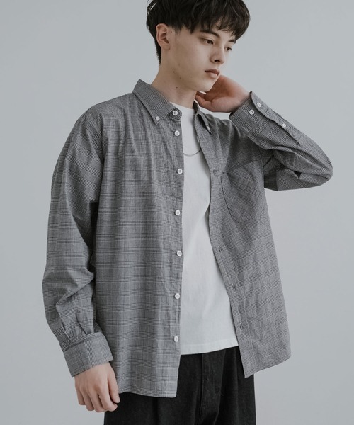 Audience(オーディエンス)の「日本製 ワンウォッシュボタンダウン長袖テーパードシャツ AUD6438(シャツ/ブラウス・メンズ・グレイッシュベージュ/グレー/ダークグリーン/ホワイト/グレー系/チェック/ストライプ/オフホワイト・M/L)」の5枚目の写真