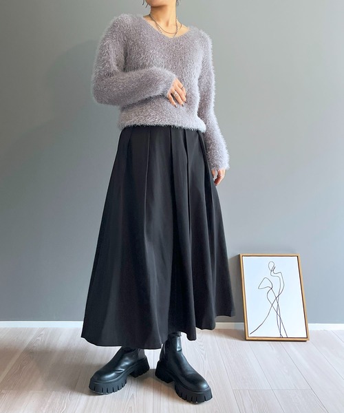 Jewelobe(ジュエローブ)の「タックフレアロングスカート(スカート・レディース・グレー/ベージュ/ブラック・M/S)」の20枚目の写真